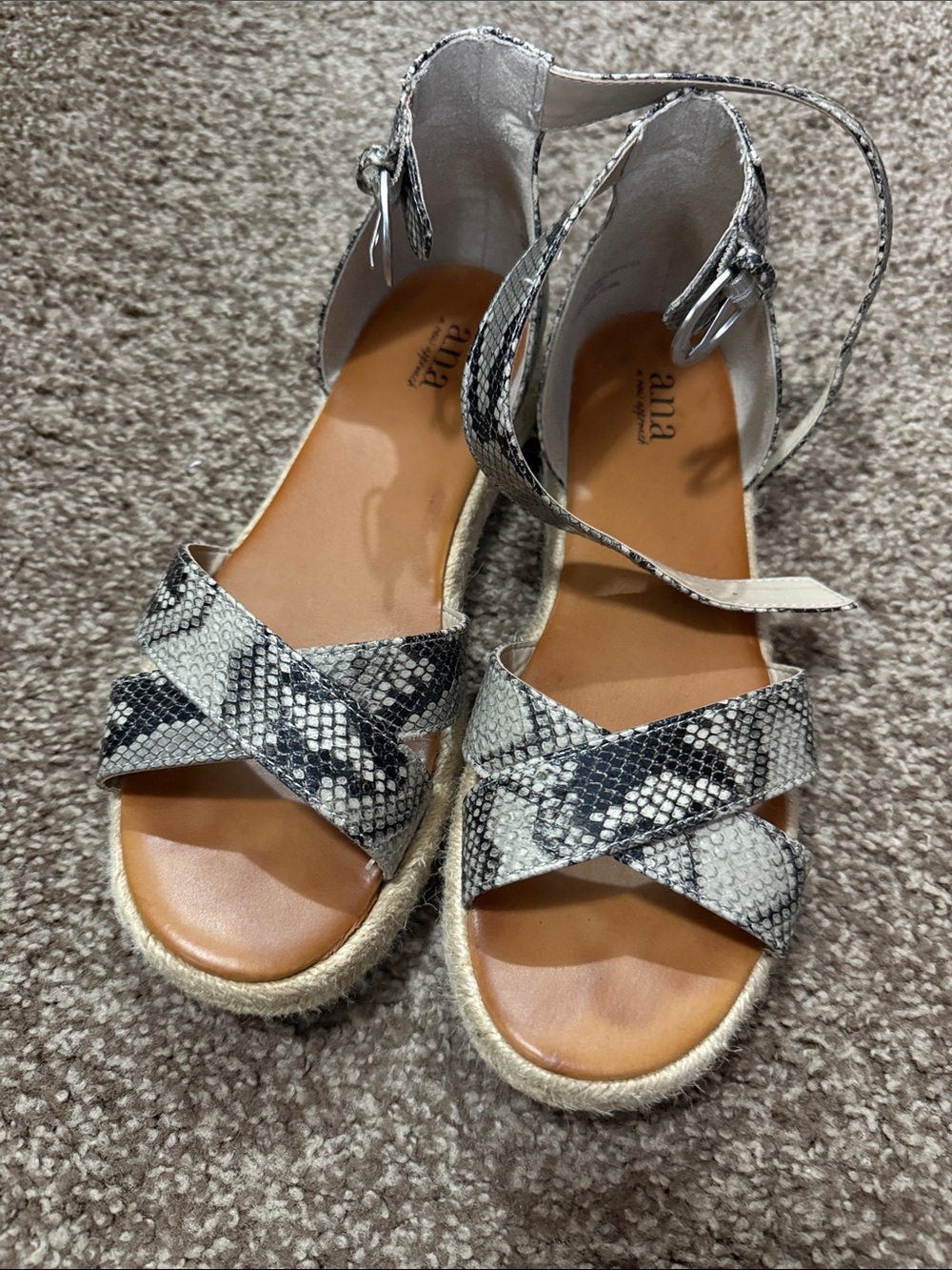 Snake-Print Espadrille Sandals